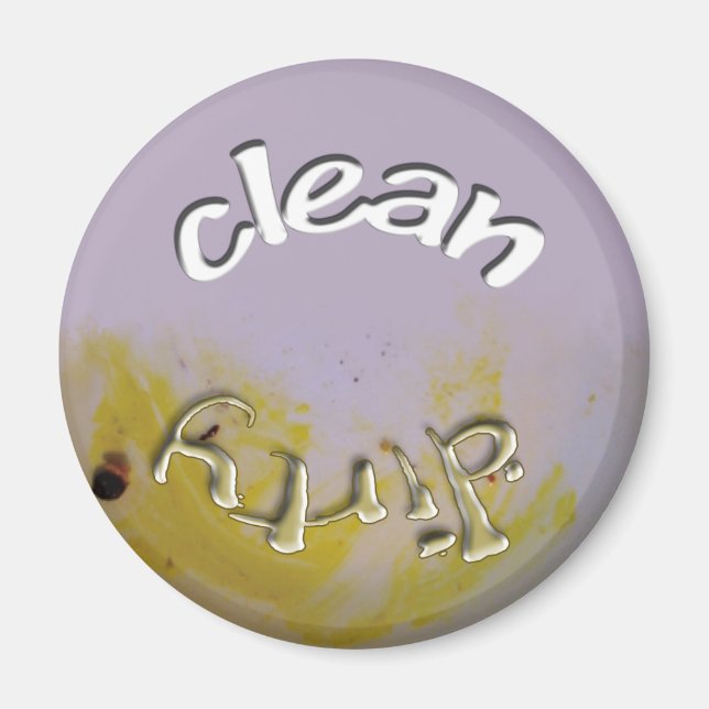 Imán Plato Limpio / Sucio - Refrigerador. (Frente)