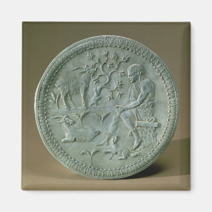 Imán Plato que representa el ganadero, cabras y el