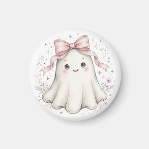 Imán Platos de papel de cumpleaños con fantasmas rosado