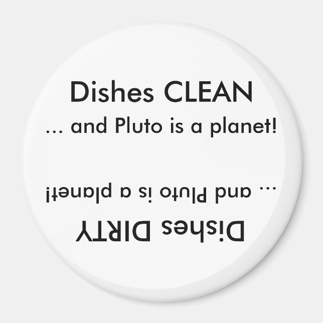 Imán Platos LIMPIOS o sucios... y Plutón es un planeta! (Frente)