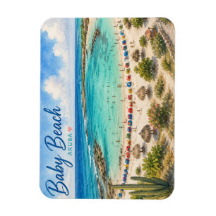 Imán Playa Baby Aruba Recuerdo de viaje al Caribe