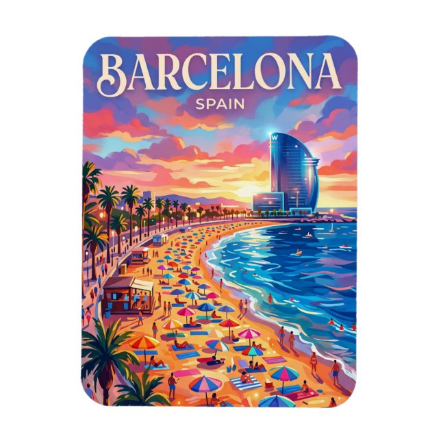 Imán Playa Barceloneta España (Vertical)