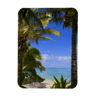 Imán Playa bordeada de palmeras Islas Cook 2