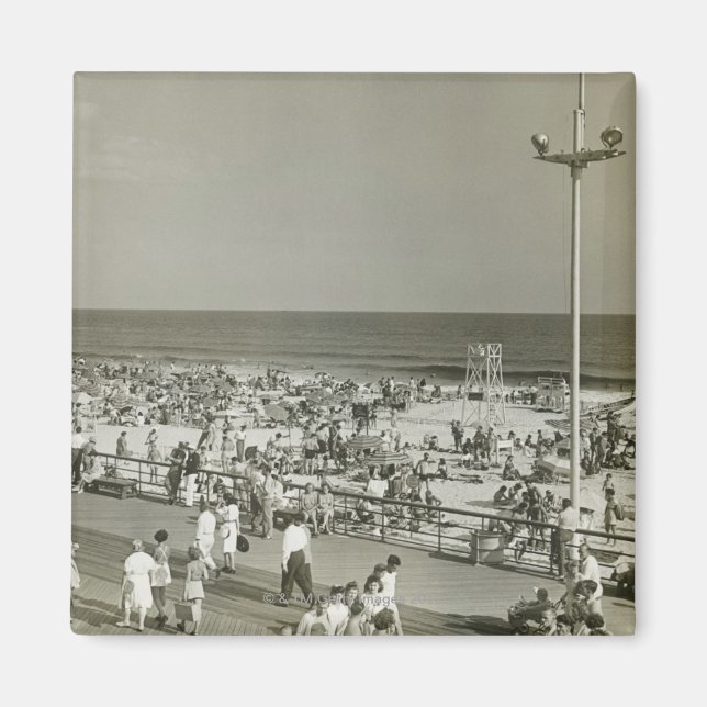 Imán Playa concurrida (Frente)