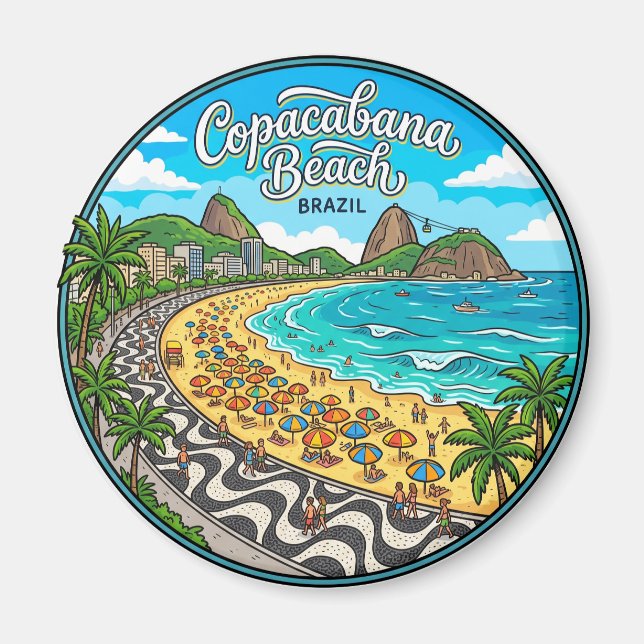 Imán Playa Copacabana Brasil (Frente)