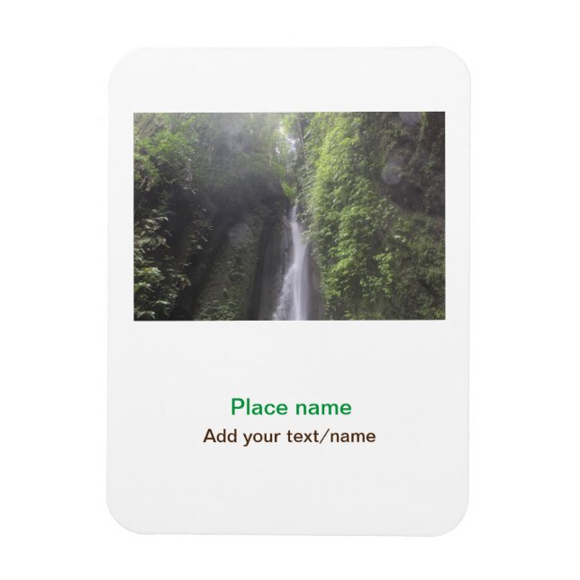 Imán playa de agua océano playa añadir nombre de sitio  (Vertical)