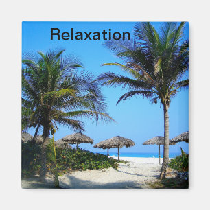 Imán Playa De Arena Con Palmeras Y Magno Con Vistas Al