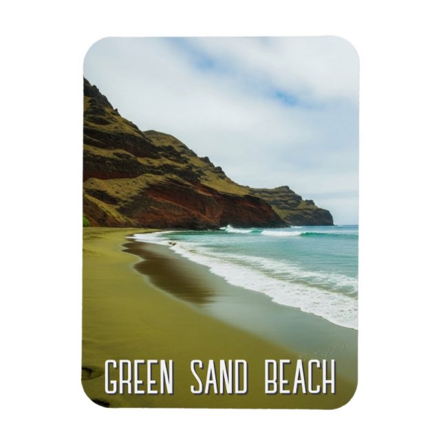 Imán Playa de Arena Verde Hawaii Viajes (Vertical)