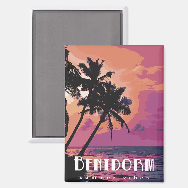 Imán Playa de Benidorm España en verano de Vibes (Anverso/Reverso)
