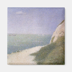 Imán Playa de Honfleur por Georges Seurat, arte vintage