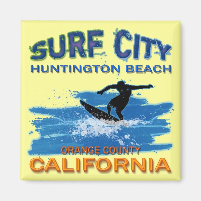 IMÁN PLAYA DE HUNTINGTON DE LA CIUDAD DE SURF (Frente)