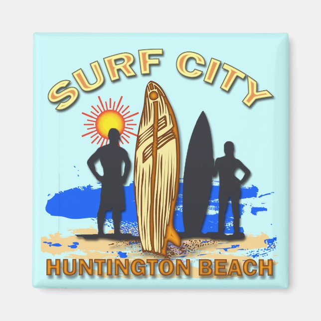 IMÁN PLAYA DE HUNTINGTON DE LA CIUDAD DE SURF (Frente)