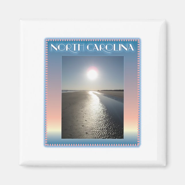 Imán Playa de Isla Esmeralda, NC al atardecer (Frente)