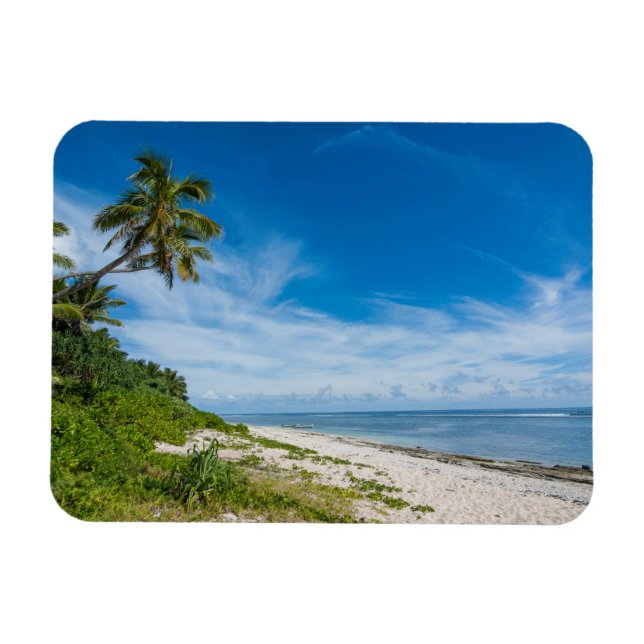 Imán Playa de Kolovai con borde de palmas (Horizontal)