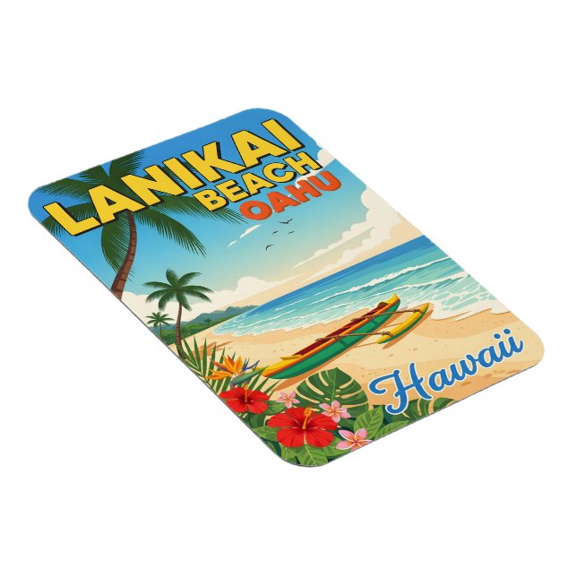 Imán Playa de Lanikai, Hawái - Canoa tropical (Lado Derecho)