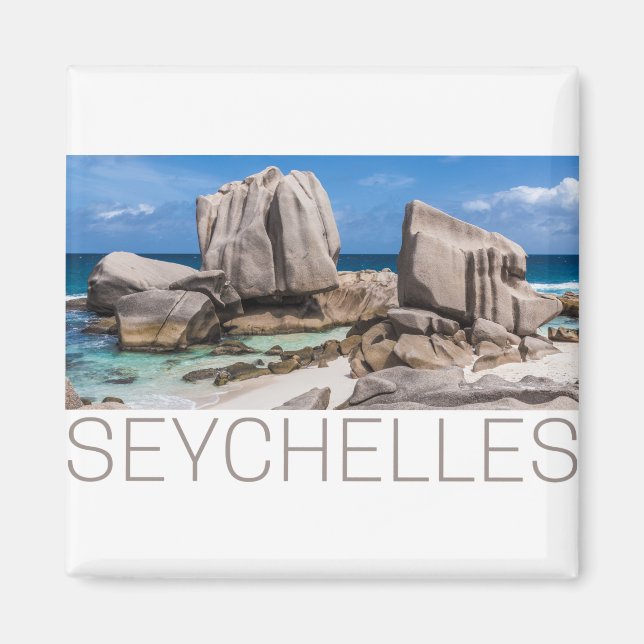 Imán Playa de las Seychelles en La Digue (Frente)