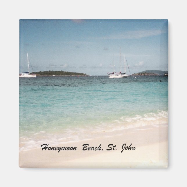 Imán Playa de luna de miel, St. John (Frente)