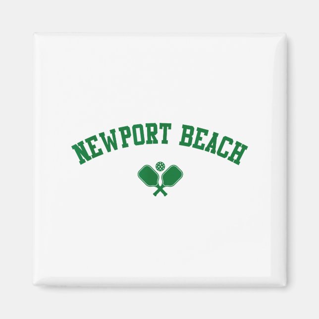 Imán playa de Newport pickleball verde  (Frente)