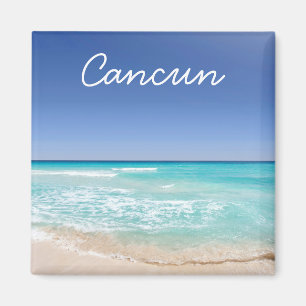 Imán Playa de Olas Marinas Tropicales de Cancún México 