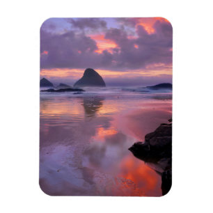 Imán Playa de Oregón y estanques marítimos, puesta de