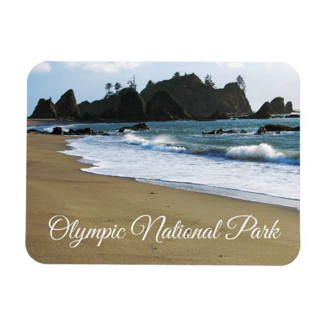 Imán Playa de Rialto, parque nacional olímpico, (Horizontal)