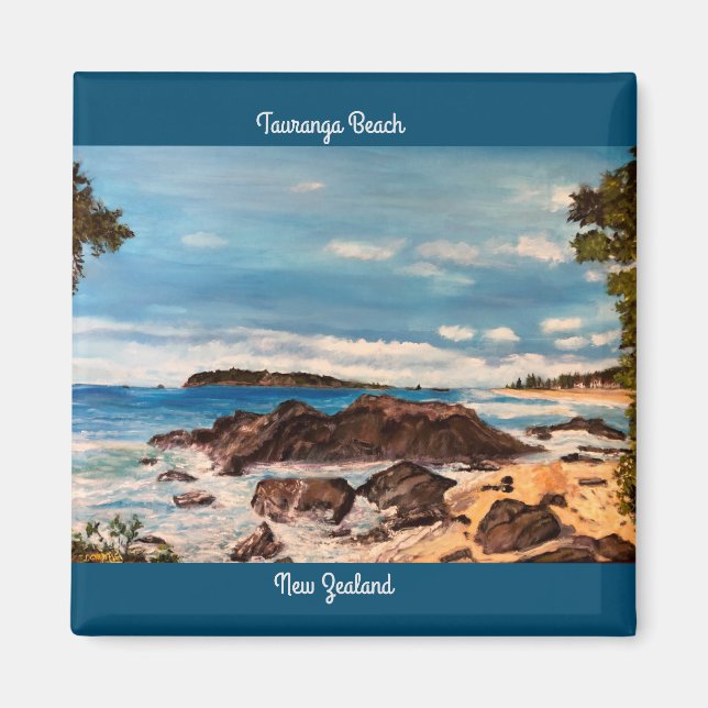 Imán Playa de Tauranga, Magnet (Frente)