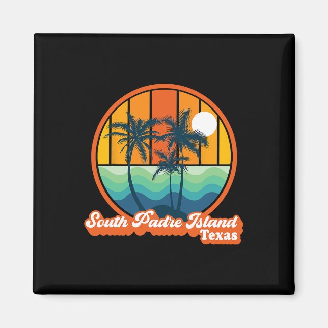 Imán Playa de verano de los 90 de Texas, isla de Padre  (Frente)