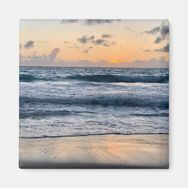 Imán playa del amanecer en Hawaii (Frente)