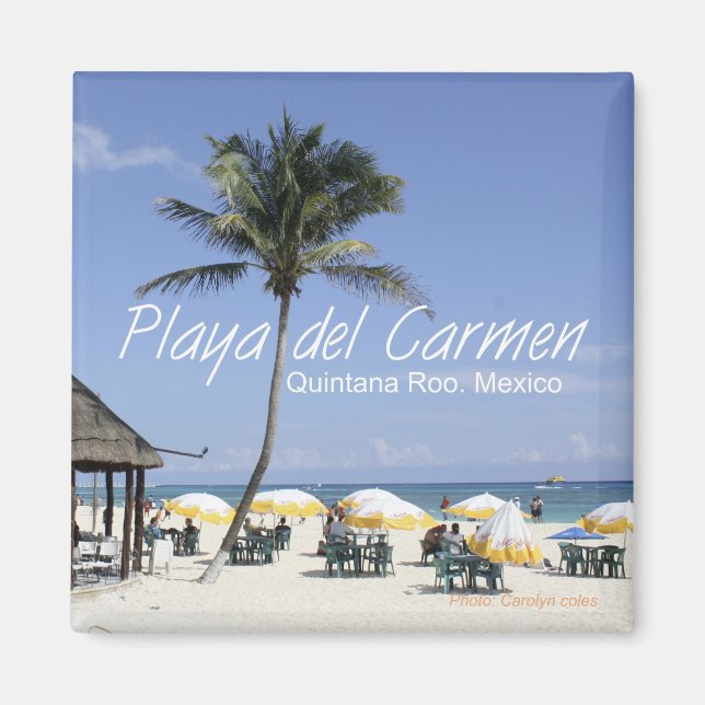 Imán Playa del Carmen Mexico Beach Travel Fridge Magnet (Frente)