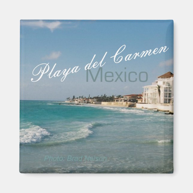 Imán Playa del Carmen Mexico Beach Travel Fridge Magnet (Frente)