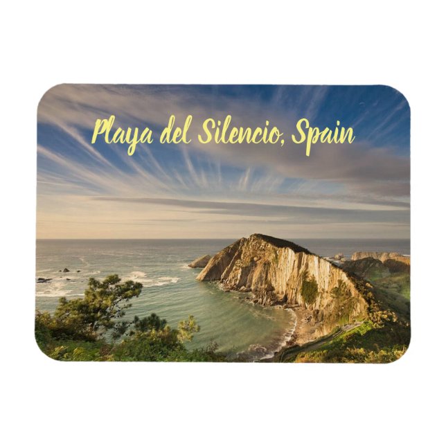 Imán Playa del Silencio España estilizada (Horizontal)