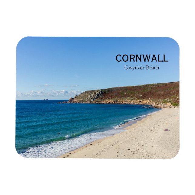 Imán Playa Gwynver Cornwall Inglaterra (Horizontal)