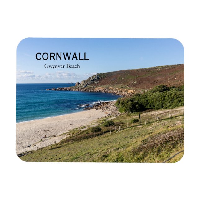 Imán Playa Gwynver en Cornualles Inglaterra (Horizontal)