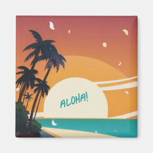 Imán playa hawaiana/aloha/tropical