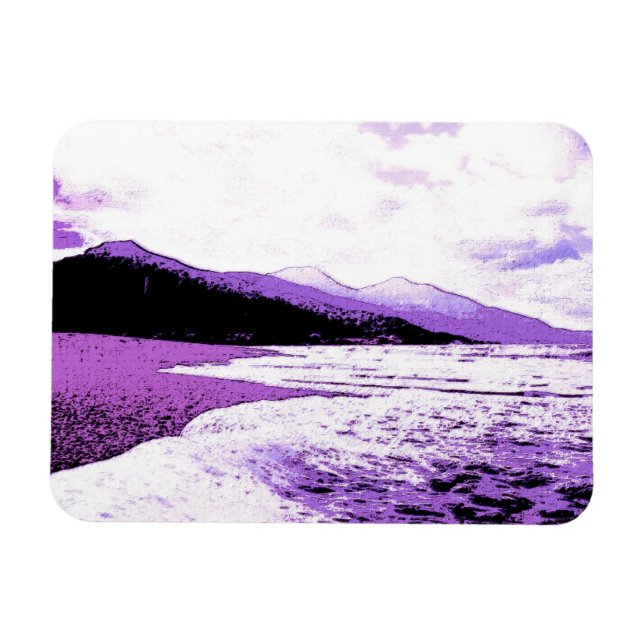 Imán Playa iluminada con luz azul violeta y violeta (Horizontal)