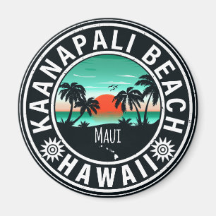 Imán Playa Ka'anapali Souvenirs Retro Sunset de Hawái d