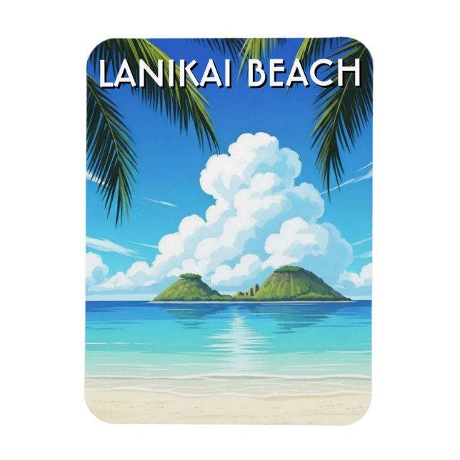 Imán Playa Lanikai Viaje a Hawaii (Vertical)