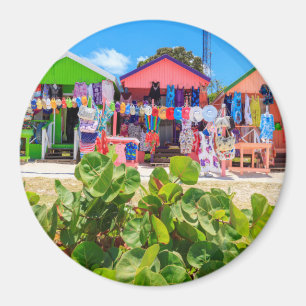 Imán Playa larga de madera coloreada multi de la bahía