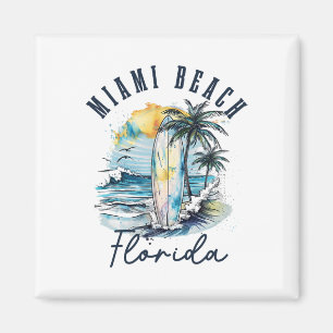 Imán Playa Miami Florida Surf Vintage Surf Playa Surfis