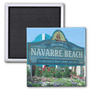 Imán Playa Navarre, Florida, foto de signo de bienvenid