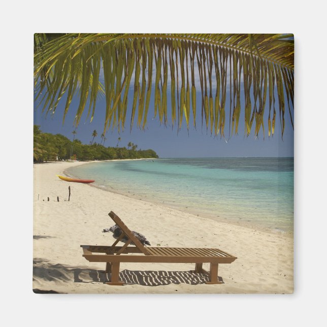 Imán Playa, palmeras y reposera (Frente)