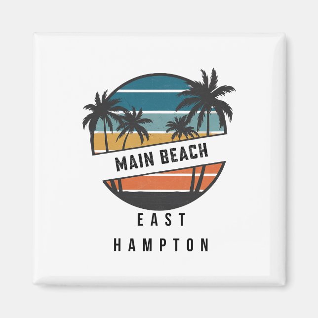 Imán Playa principal retro East Hampton tabla de surf s (Frente)