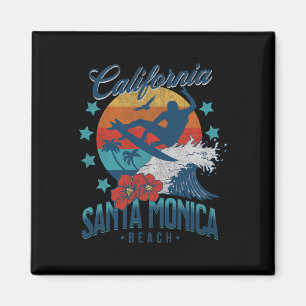 Imán Playa Santa Mónica California Surf Vintage Vaca