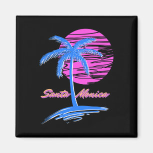 Imán Playa Santa Monica Outrun 80 Vaporwave estético