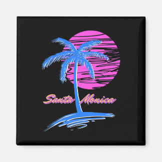 Imán Playa Santa Monica Outrun 80 Vaporwave estético