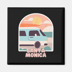 Imán Playa Santa Mónica Retro Pastel Colores Sol Y Sur