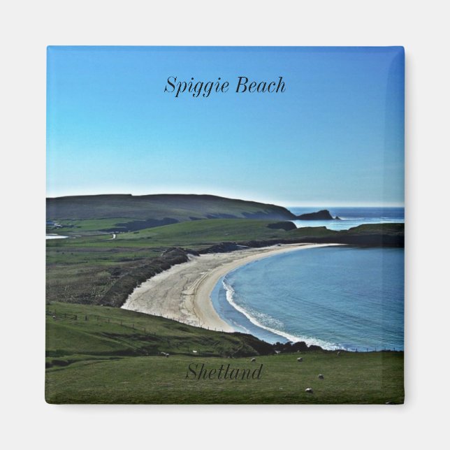 Imán Playa Spiggie, Shetland (Frente)