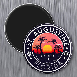 Imán Playa St Augustine Florida Sunset Beach Palm Tree