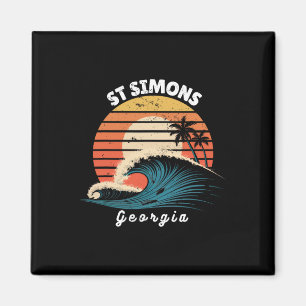 Imán Playa St Simons Georgia Mujeres Hombres Surfboardi