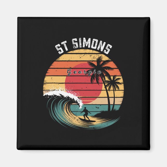 Imán Playa St Simons Georgia Playa Surfing  (Frente)